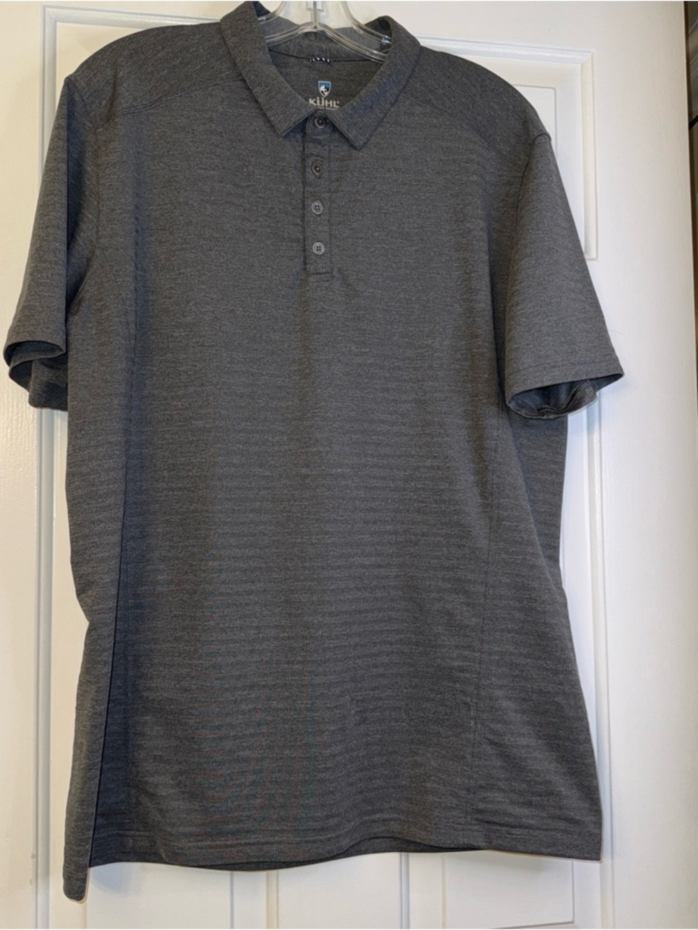 Kuhl Polo Shirt Gray Mens L Performance Lightweight Short Sleeve Golf Outdoor